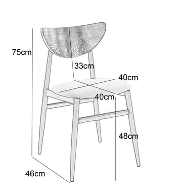 Matstol Ludvig - Ek med svart PU sits - svart - Products - Möbler - Fåtölj & stolar - Matstol & köksstol