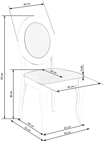 Matstol vitt trä med grå sits - Vit/grå - Products - Möbler - Fåtölj & stolar - Matstol & köksstol