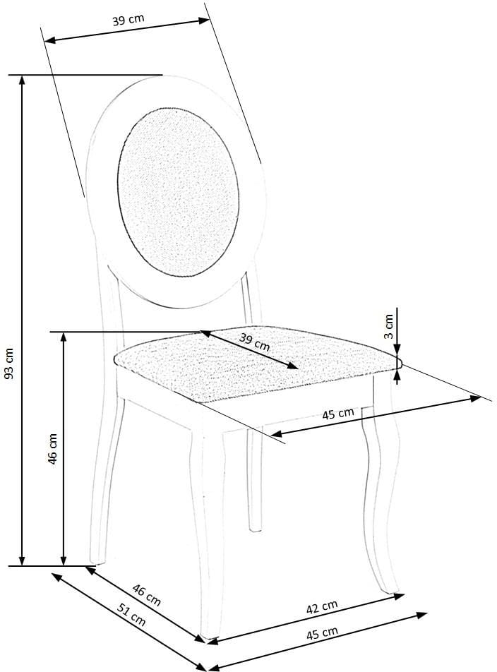 Matstol vitt trä med grå sits - Vit/grå - Products - Möbler - Fåtölj & stolar - Matstol & köksstol