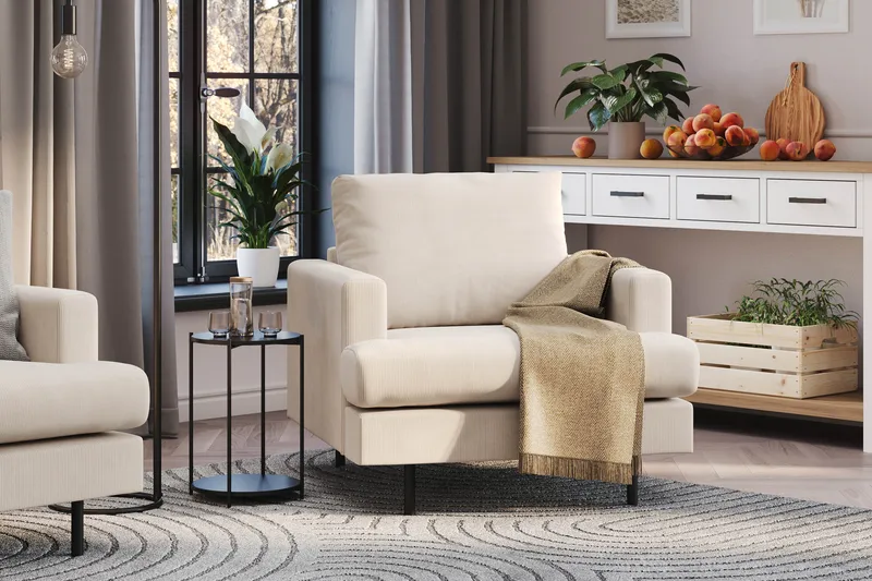 Menard Compact Fåtölj - Beige - Products - Möbler - Fåtölj & stolar - Fåtölj
