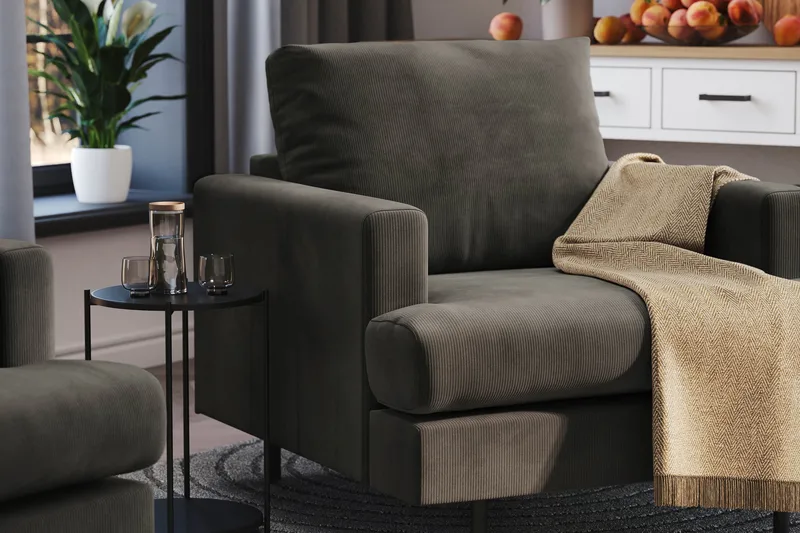 Menard Compact Fåtölj - Mörkgrå - Products - Möbler - Fåtölj & stolar - Fåtölj