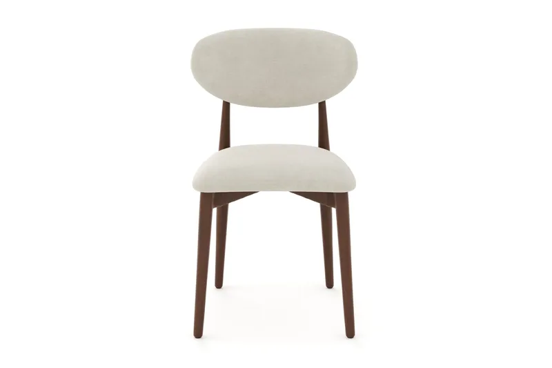 Molly Matstol i trä med tygsits - Valnöt/Beige - Products - Möbler - Fåtölj & stolar - Matstol & köksstol