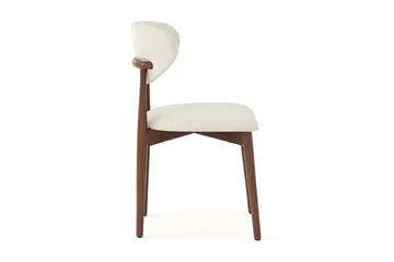 Molly Matstol i trä med tygsits - Valnöt/Beige - Products - Möbler - Fåtölj & stolar - Matstol & köksstol