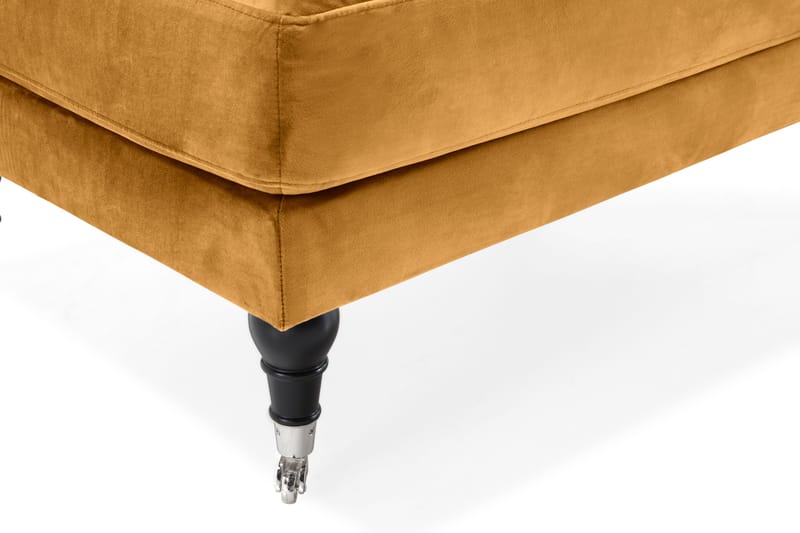 Andrew Fotpall Sammet - Amber/Krom - Products - Möbler - Fåtölj & stolar - Pall & puff - Fotpallar