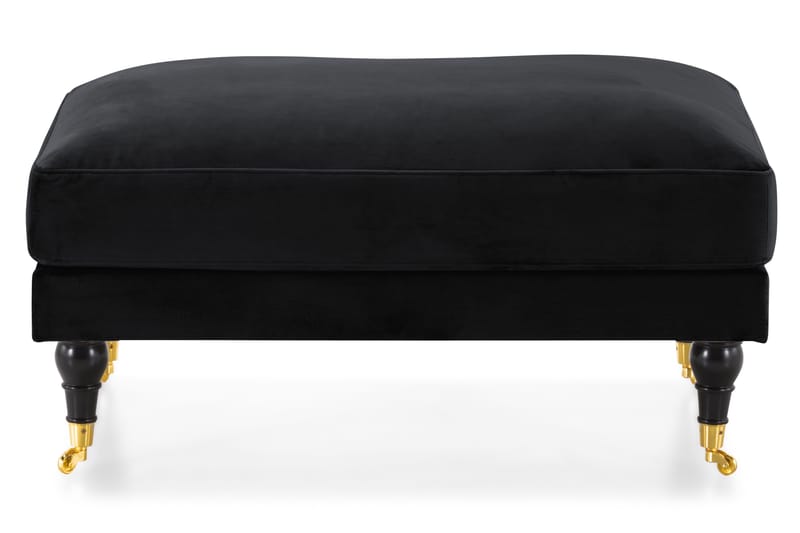Andrew Fotpall Sammet - Svart/Mässing - Products - Möbler - Fåtölj & stolar - Pall & puff - Fotpallar