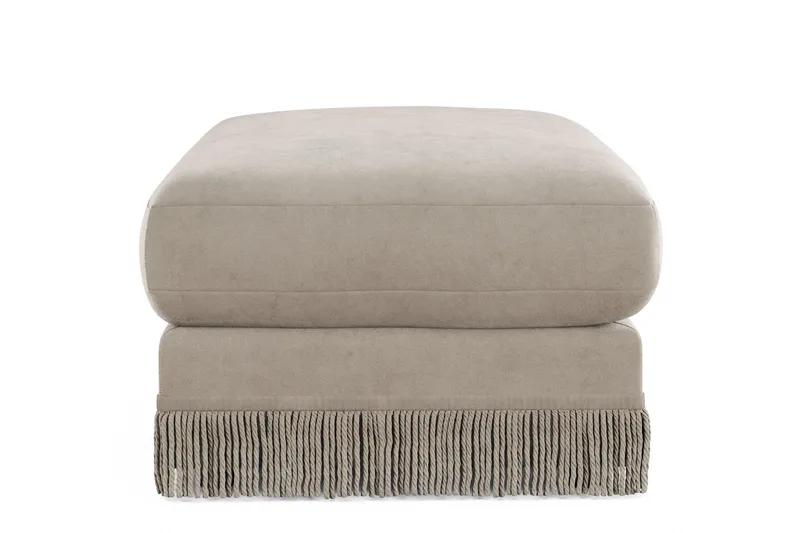 Arken Lyx Rektangulär Fotpall i Sammet - Beige - Products - Möbler - Fåtölj & stolar - Pall & puff - Fotpallar