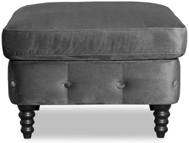 Ashford chesterfield fotpall - Mörkgrå sammet, Mörkgrå