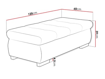 Cerys Fotpall 120 cm - Grå - Products - Möbler - Fåtölj & stolar - Pall & puff - Fotpallar