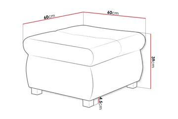Cerys Fotpall 60 cm - Blå - Products - Möbler - Fåtölj & stolar - Pall & puff - Fotpallar