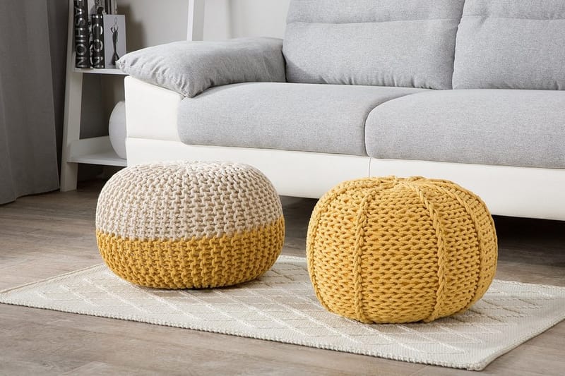 Conrad Sittpuff 50 cm - Gul - Products - Möbler - Fåtölj & stolar - Pall & puff - Sittpuff