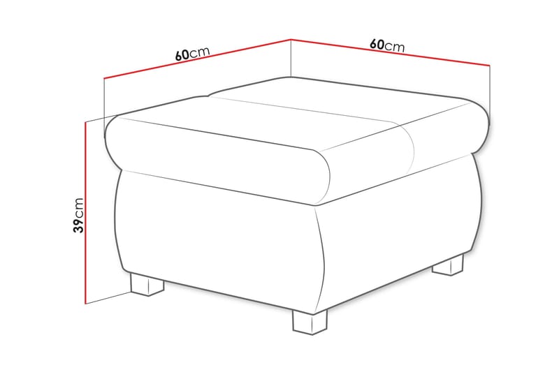 Gamal Fotpall 60 cm - Beige - Products - Möbler - Fåtölj & stolar - Pall & puff - Fotpallar