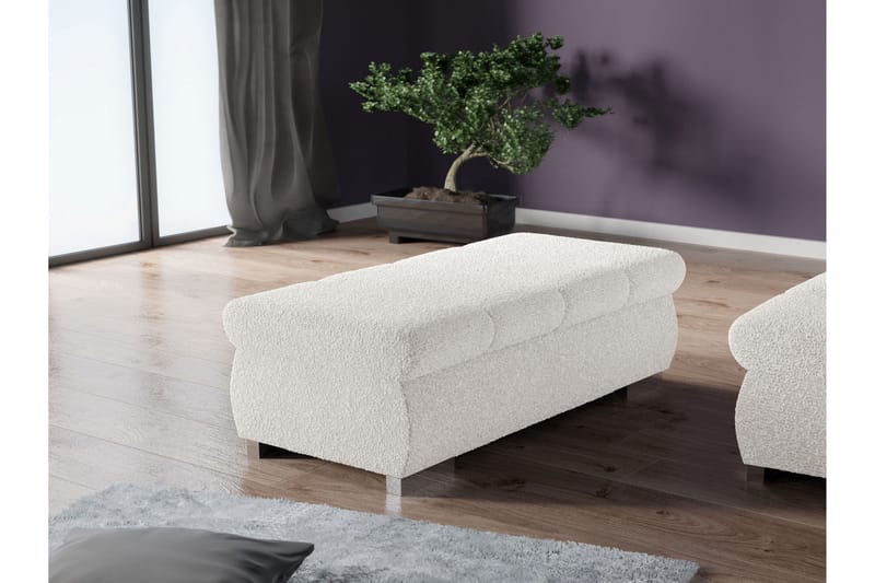 Gamal Fotpall 60 cm - Vit - Products - Möbler - Fåtölj & stolar - Pall & puff - Fotpallar
