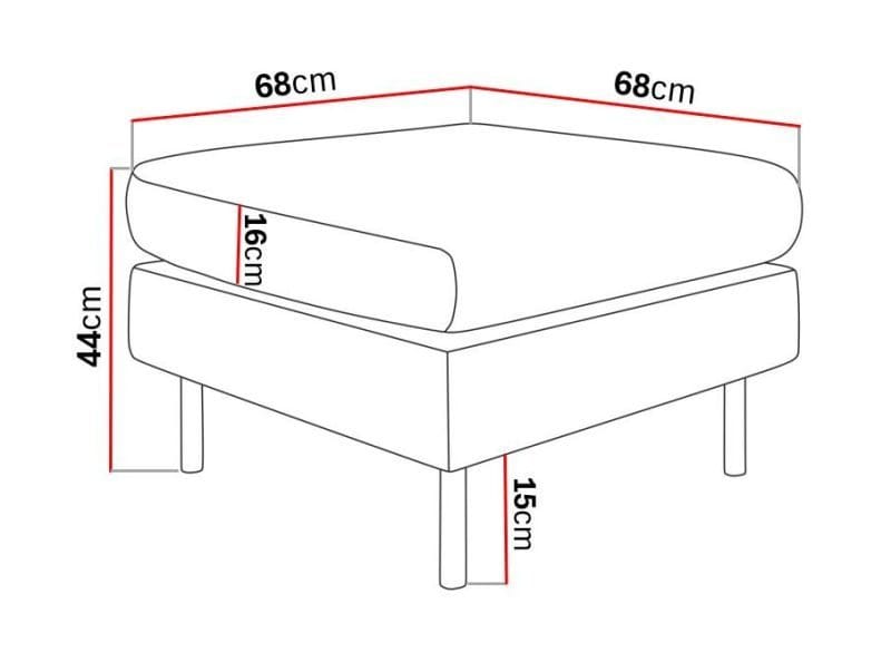 Menard Compact Fotpall 68 cm - Vit - Products - Möbler - Fåtölj & stolar - Pall & puff - Fotpallar