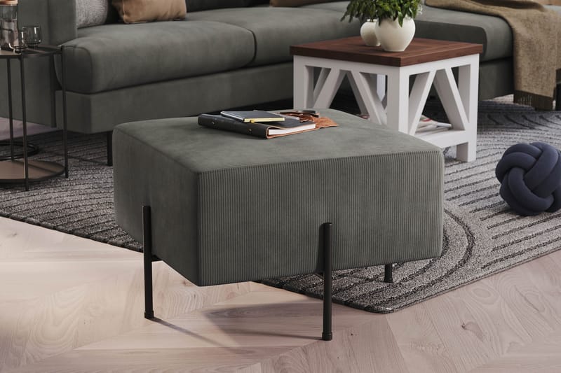 Menard Compact Sittpuff 60 cm Kvadratisk - Grå - Products - Möbler - Fåtölj & stolar - Pall & puff - Sittpuff