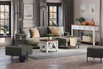 Menard Compact Sittpuff 60 cm Kvadratisk - Grå - Products - Möbler - Fåtölj & stolar - Pall & puff - Sittpuff
