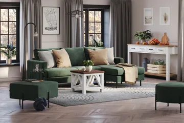 Menard Compact Sittpuff 60 cm Kvadratisk - Grön - Products - Möbler - Fåtölj & stolar - Pall & puff - Sittpuff