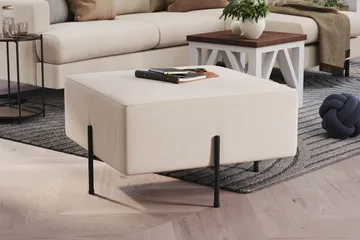 Menard Compact Sittpuff 70 cm Kvadratisk - Beige - Products - Möbler - Fåtölj & stolar - Pall & puff - Sittpuff