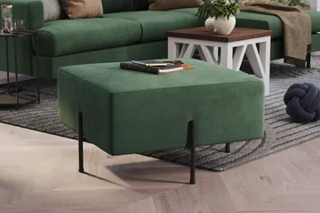 Menard Compact Sittpuff 70 cm Kvadratisk - Grön - Products - Möbler - Fåtölj & stolar - Pall & puff - Sittpuff