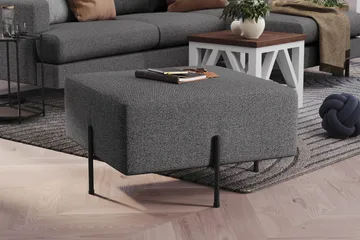 Menard Compact Sittpuff 70 cm Kvadratisk - Mörkgrå - Products - Möbler - Fåtölj & stolar - Pall & puff - Sittpuff