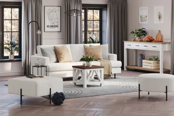 Menard Compact Sittpuff 70 cm Kvadratisk - Vit - Products - Möbler - Fåtölj & stolar - Pall & puff - Sittpuff