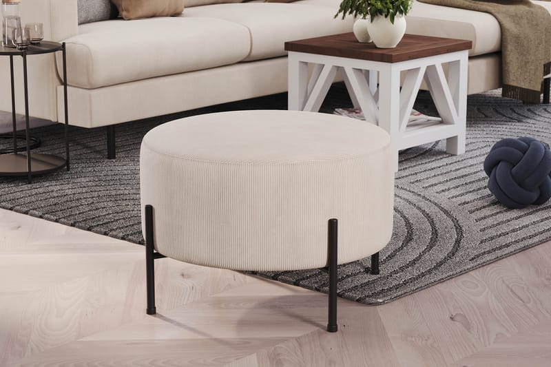 Menard Compact Sittpuff Rund 60 cm - Beige - Products - Möbler - Fåtölj & stolar - Pall & puff - Sittpuff