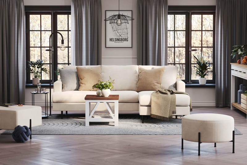 Menard Compact Sittpuff Rund 60 cm - Beige - Products - Möbler - Fåtölj & stolar - Pall & puff - Sittpuff