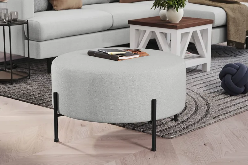 Menard Compact Sittpuff Rund 70 cm - Ljusgrå - Products - Möbler - Fåtölj & stolar - Pall & puff - Sittpuff