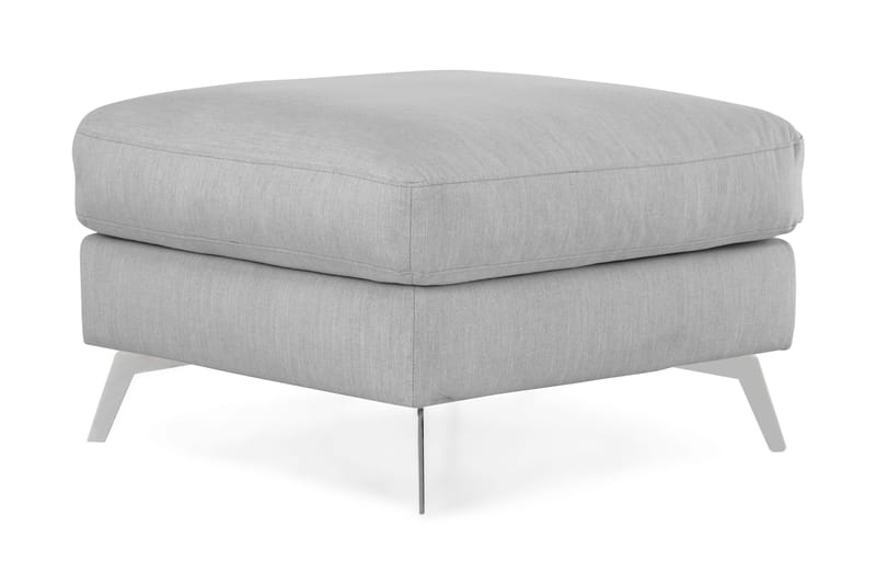 Ocean Lyx Fotpall - Linnegrå, Krom Ben - Products - Möbler - Fåtölj & stolar - Pall & puff - Fotpallar