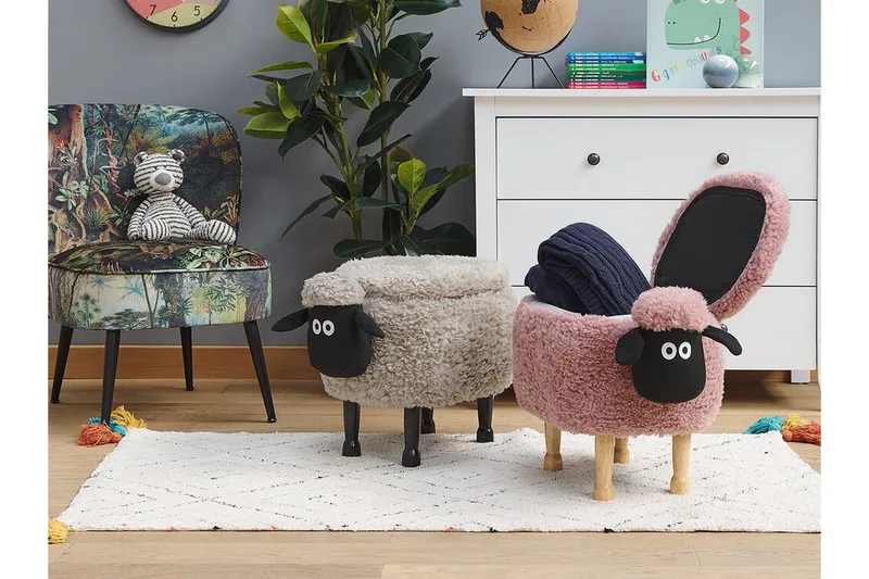 Sheep Sittpuff med Förvaring - Rosa - Products - Möbler - Fåtölj & stolar - Pall & puff - Sittpuff