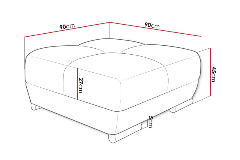 Simerly Fotpall 90 cm - Gul - Products - Möbler - Fåtölj & stolar - Pall & puff - Fotpallar