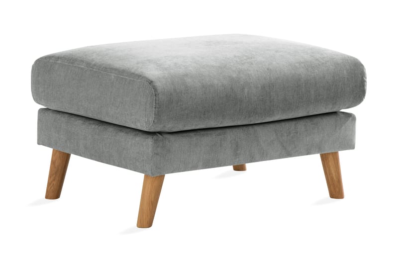 Trend Lyx Fotpall - Grå/Ek - Products - Möbler - Fåtölj & stolar - Pall & puff - Fotpallar