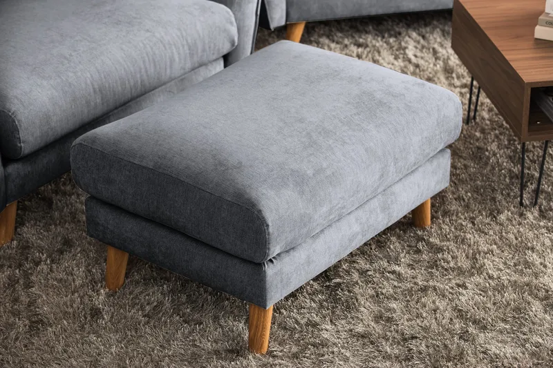 Trend Lyx Fotpall - Mörkgrå/Svart - Products - Möbler - Fåtölj & stolar - Pall & puff - Fotpallar