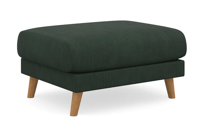 Trend Lyx Fotpall - Mörkgrön/Ek - Products - Möbler - Fåtölj & stolar - Pall & puff - Fotpallar