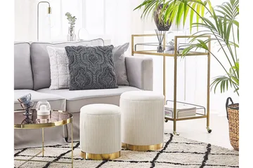 Trumelet Fotpall med Förvaring 2-pack - Vit - Products - Möbler - Fåtölj & stolar - Pall & puff - Fotpallar