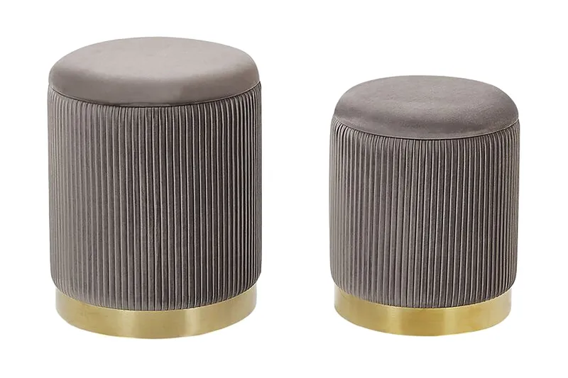 Trumelet Fotpall med Förvaring 2-pack, Grå