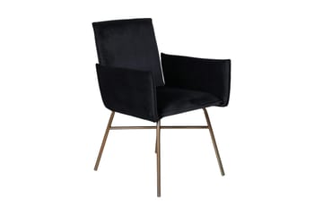 Petra Karmstol - Sammet/Svart/Koppar - Products - Möbler - Fåtölj & stolar - Matstol & köksstol