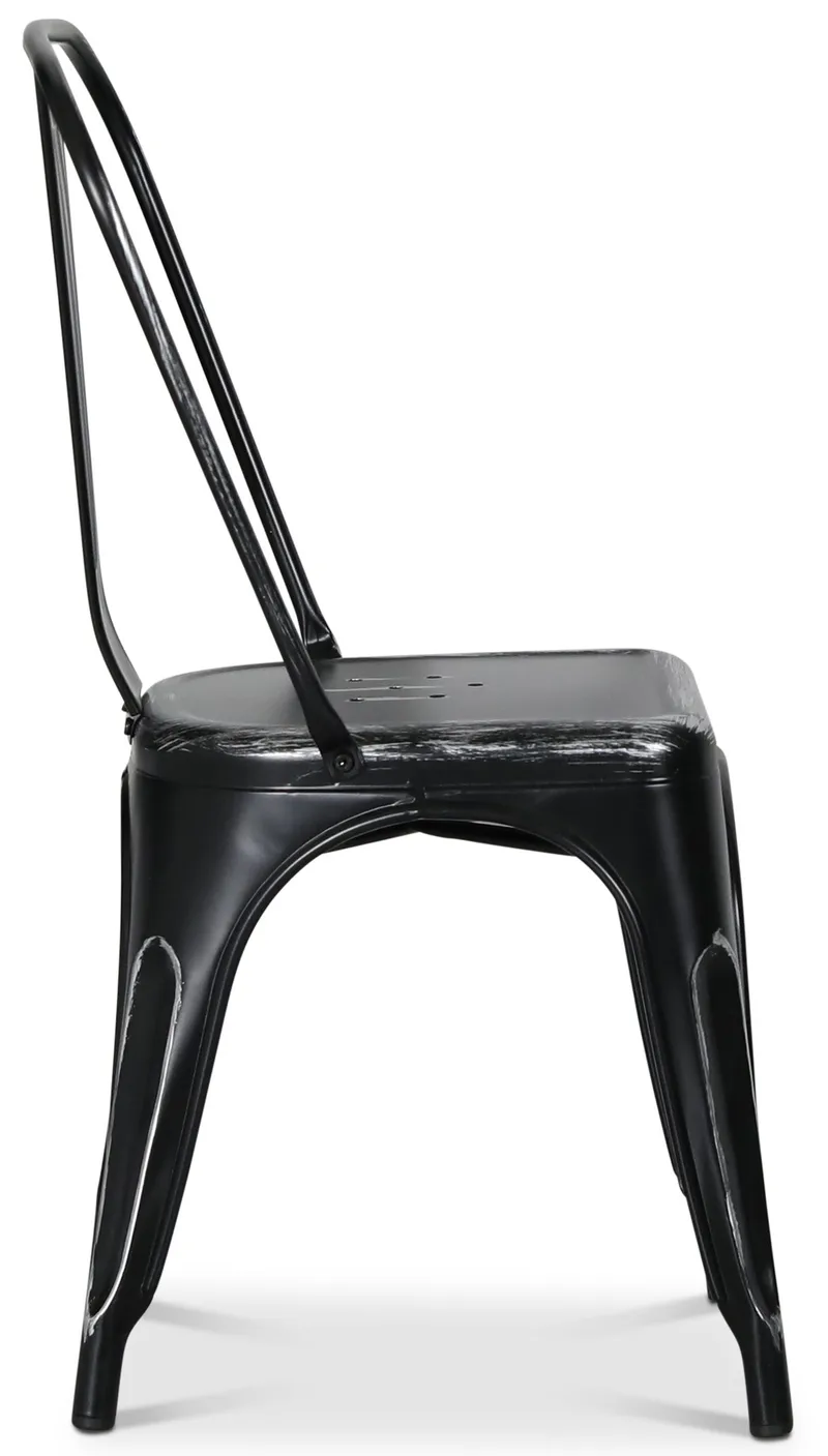 Plåtstol Industry Ingo i plåt - Borstad Svart / Silver, Borstad svart / silver