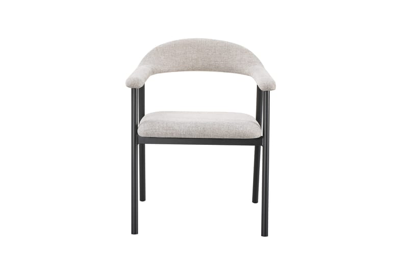 Ronja Matstol i metall med tygsits - Beige/Svart - Products - Möbler - Fåtölj & stolar - Matstol & köksstol