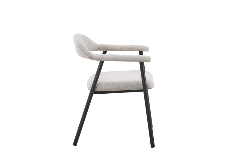 Ronja Matstol i metall med tygsits - Beige/Svart - Products - Möbler - Fåtölj & stolar - Matstol & köksstol