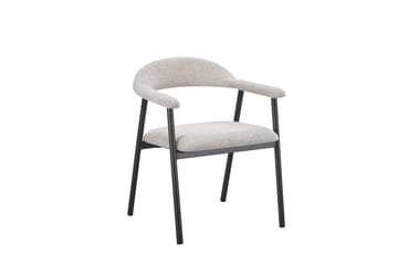 Ronja Matstol i metall med tygsits, Beige/Svart