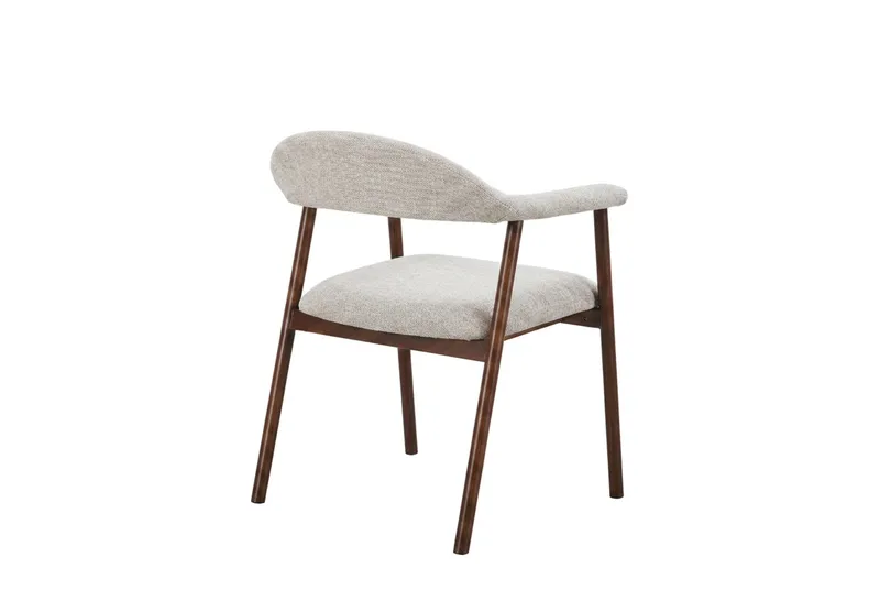 Ronja Matstol i metall med tygsits - Beige/Valnöt - Products - Möbler - Fåtölj & stolar - Matstol & köksstol