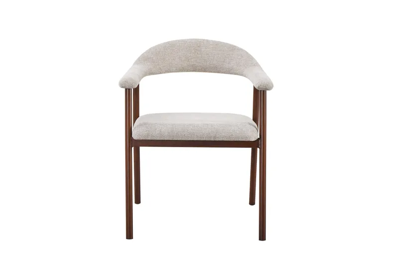 Ronja Matstol i metall med tygsits - Beige/Valnöt - Products - Möbler - Fåtölj & stolar - Matstol & köksstol