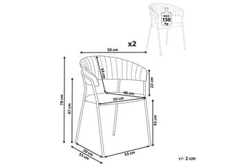 Set med 2 matstolar Mariposa - Krämvit, Svart/Sammet - Products - Möbler - Fåtölj & stolar - Karmstol