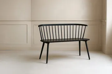 Soffbänk Bobby 120 cm i Trä - Svart - Products - Möbler - Fåtölj & stolar - Sittbänk - Bänk med ryggstöd