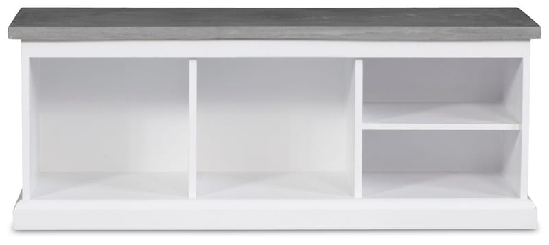 Hugo vit sittbänk med cement - Vit med cement - Products - Möbler - Fåtölj & stolar - Sittbänk