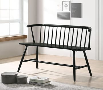 Pinnsoffa svart - Fårö - Svart - Products - Möbler - Fåtölj & stolar - Sittbänk - Bänk med ryggstöd