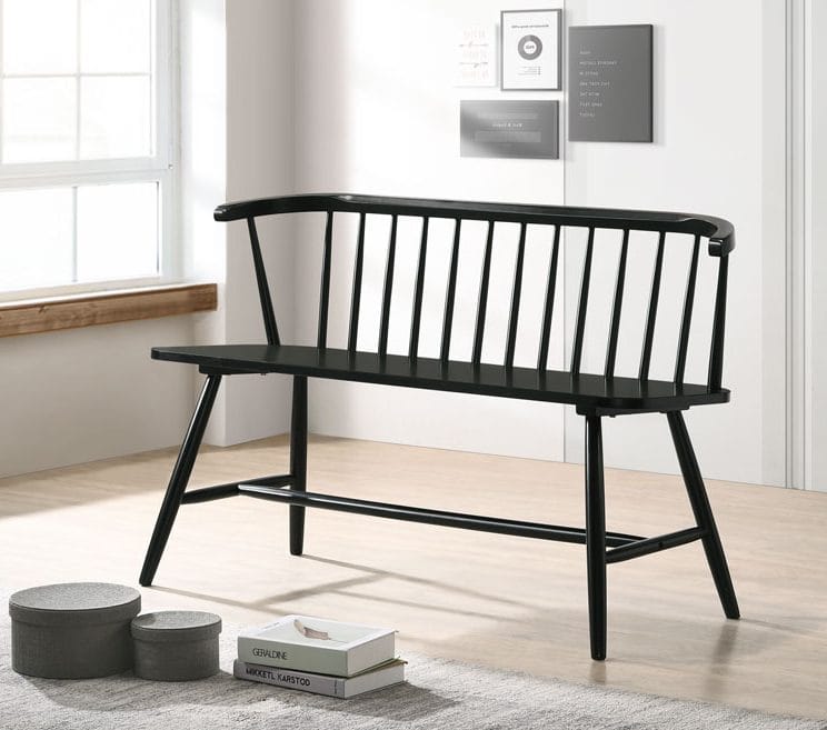 Pinnsoffa svart - Fårö - Svart - Products - Möbler - Fåtölj & stolar - Sittbänk - Bänk med ryggstöd