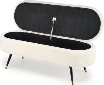 Sittbänk med förvaring offwhite 120 cm bred - Offwhite/svart - Products - Möbler - Fåtölj & stolar - Sittbänk