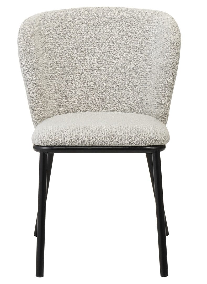 Stol beige boucle svarta ben, Beige