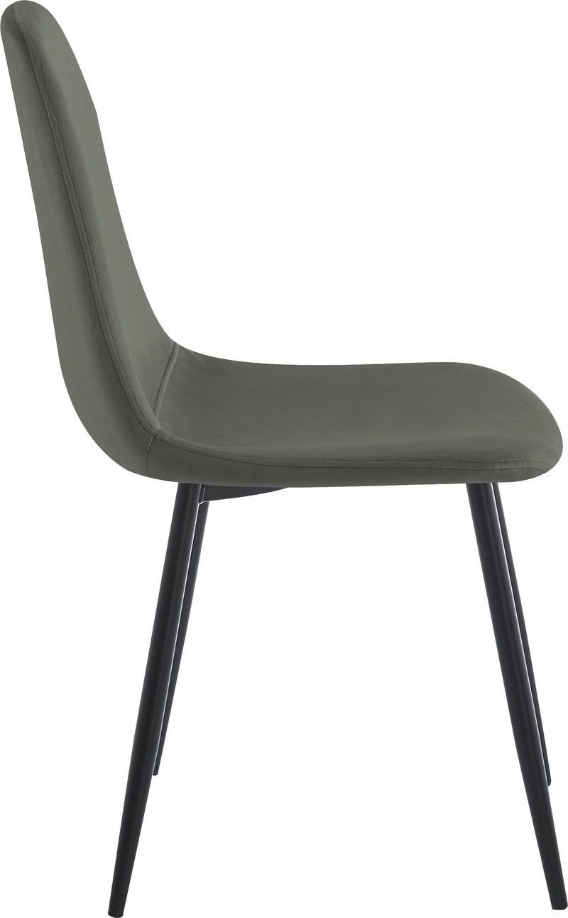 Stol i mörkgrå sammet med svarta ben - Mörkgrå - Products - Möbler - Fåtölj & stolar - Matstol & köksstol